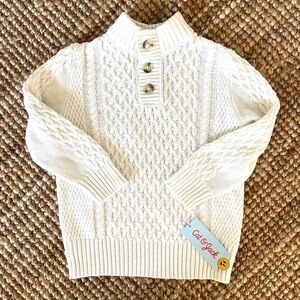 Cat & Jack cable knit ivory sweater.